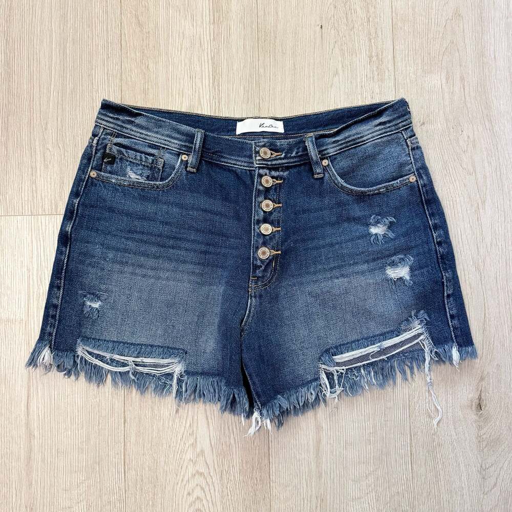 KanCan High Rise Distressed Denim Shorts Size XL